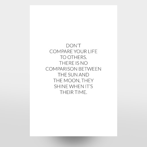 Don't compare