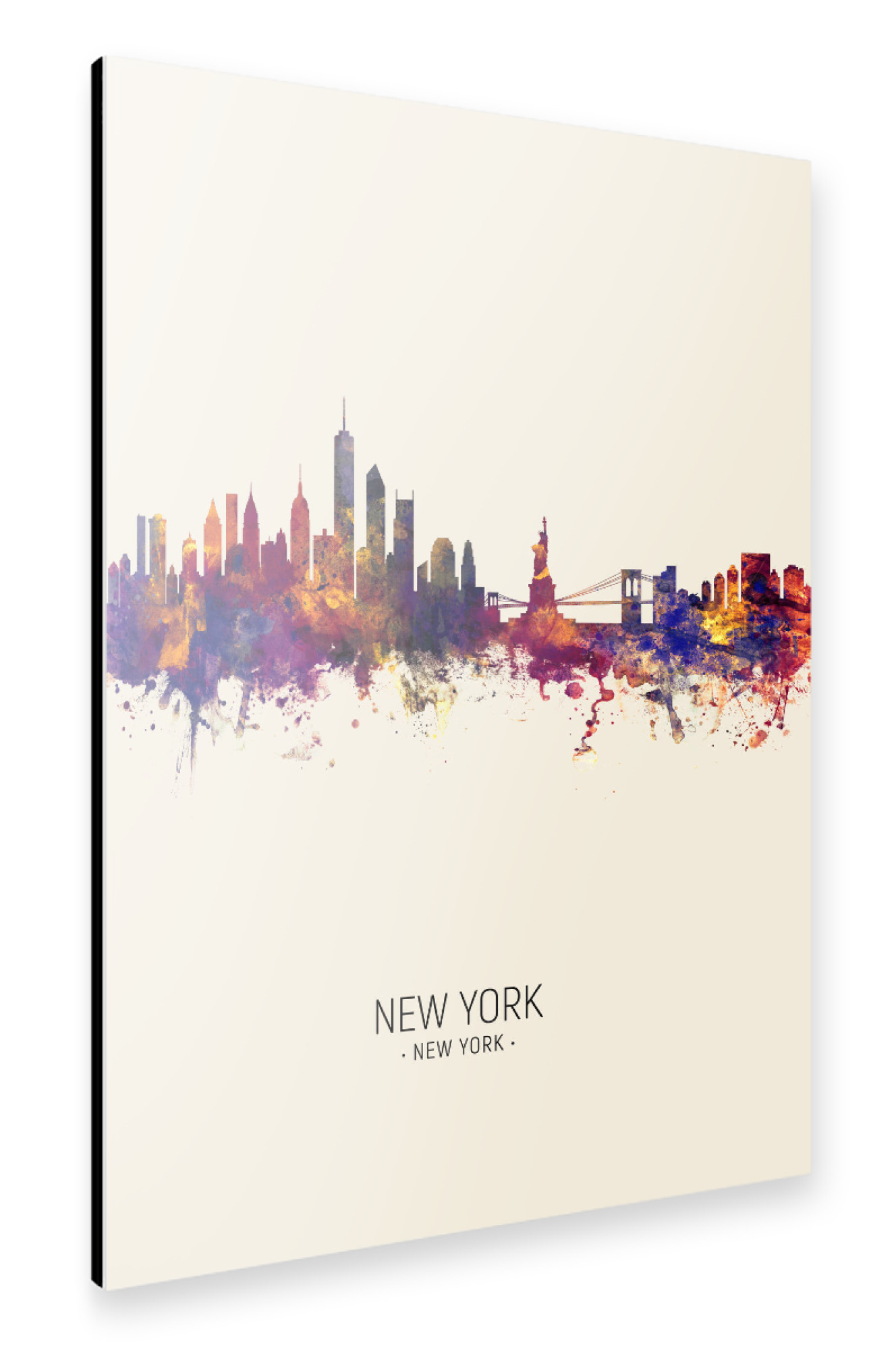 Alu-Dibond "New York Skyline Portrait Beige" 75x50 cm artboxONE
