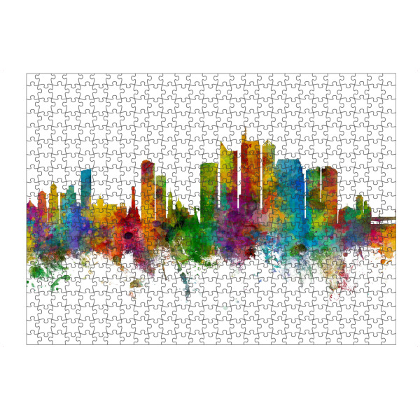 Puzzle Ravensburger "Manila Philippines Skyline" artboxONE - Städte - Manila,Philippines,Skyline,Cityscape,Painting,Watercolour,Stadtbild