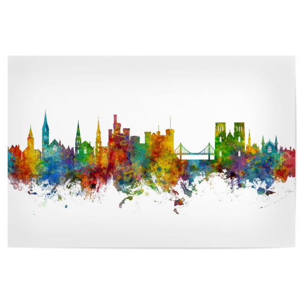Poster "Inverness Scotland Skyline" artboxONE - Städte - Inverness,Scotland,Skyline,Cityscape,Painting,Watercolour,Stadtbild