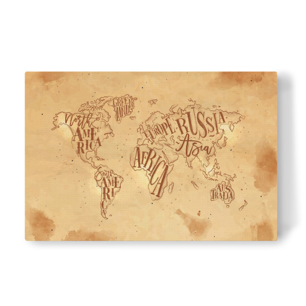 Leinwandbild "Worldmap vintage craft" artboxONE - Kartografie