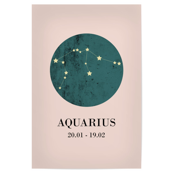 Poster "Wasserman" artboxONE - Für Kinder,Galaxy - Zodias,Wassermann,Sternzeichen,Horoskop,Sternenbild,Astrologie,Geburtstag,Geschenk