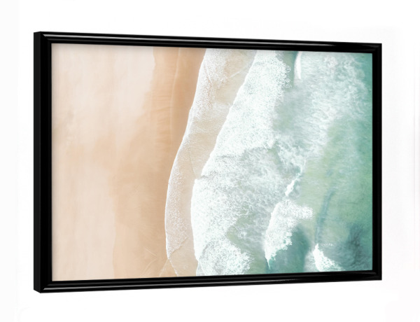 Poster mit schwarzem Rahmen "Views over the sea" artboxONE - Natur,Reise - Beach,Sea,Ocean,Aerial,Aerial view,Photography,Waves