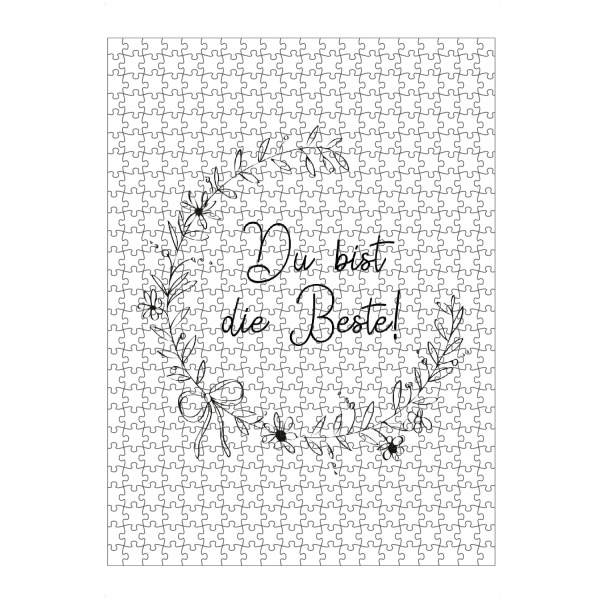 artboxONE Puzzle "Du bist die Beste mit Blumenkranz" artboxONE - Typografie,Schwarzweiß,Liebe,Für Mama
