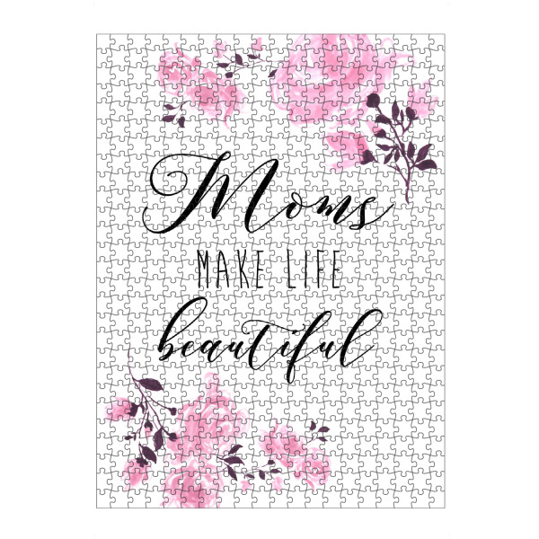 artboxONE Puzzle "Mom makes life beautiful" artboxONE - Für Mama - Mother,Mothers day,Floral,Mom,Muttertag,Mama,Mutter,Love,Liebe,Present