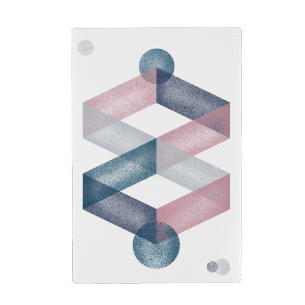 Holzbild "Infinity in Pink and Grey" artboxONE - Abstrakt - Infinity,Sign,Geometric,Abstract,Texture,Pattern,Circle,Rectangle