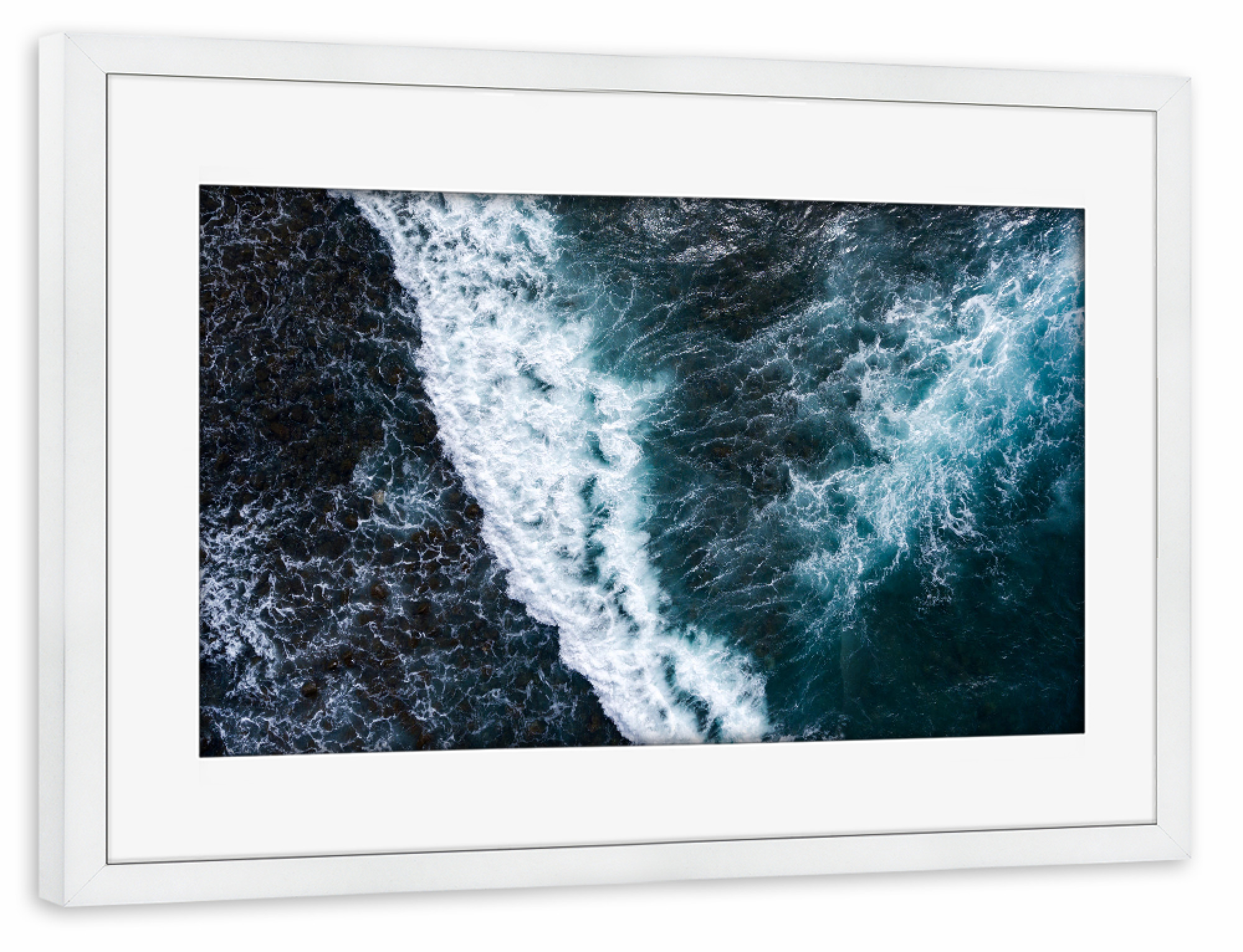 Poster mit Rahmen weiß "Storm in the Ocean" artboxONE - Natur,Reise,Reise / Strand und Meer