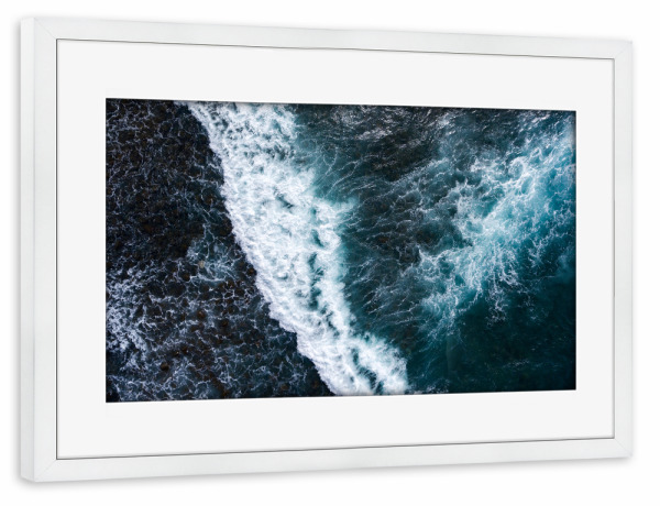 Poster mit Rahmen weiß "Storm in the Ocean" artboxONE - Natur,Reise,Reise / Strand und Meer