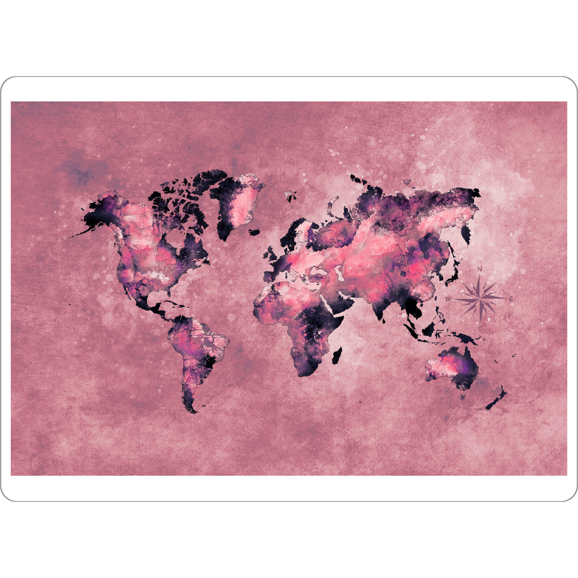 Tischset "World map coral red" artboxONE - Reise,Kartografie