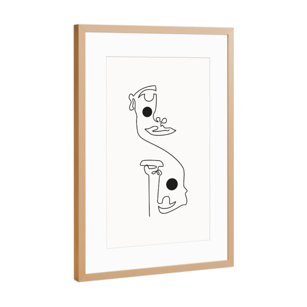 Poster mit Rahmen Kupfer "Hals über Kopf über Hals" artboxONE - Abstrakt,Schwarzweiß,Fashion