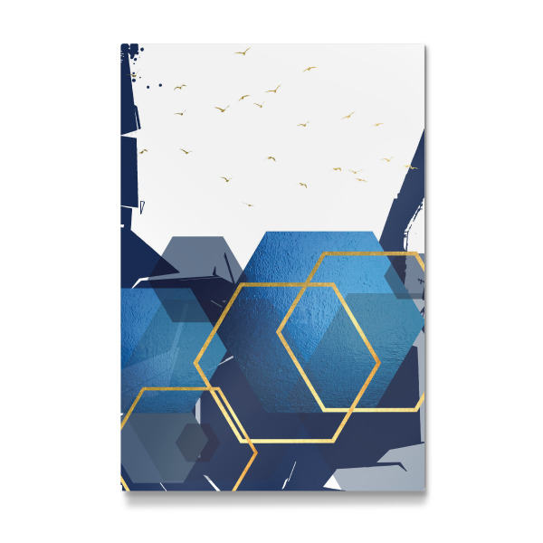 Galerie-Print "Digital Landscape in Blue and Gold" 30x20 cm artboxONE
