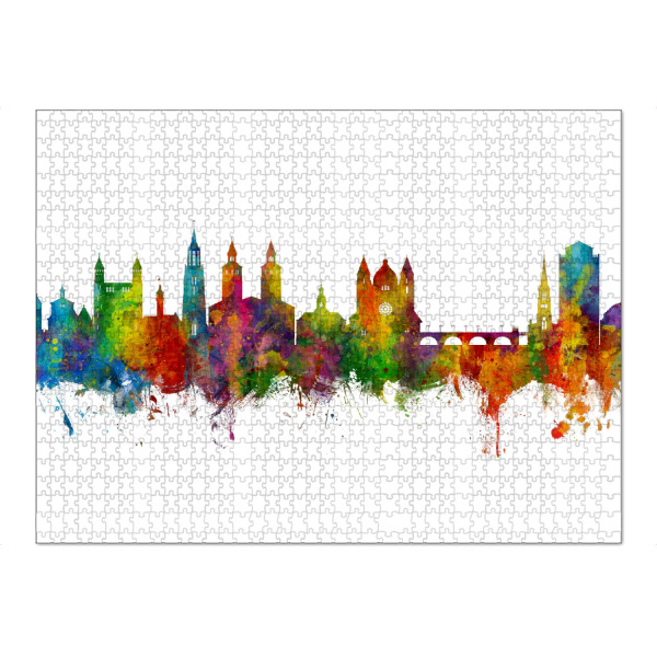 Puzzle Ravensburger "Maastricht Netherlands Skyline" artboxONE - Städte - Maastricht,Netherlands,Skyline,Cityscape,Painting,Watercolour,Stadtbild
