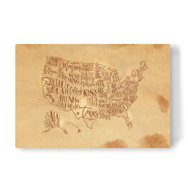 Leinwandbild "Map USA vintage craft" artboxONE - Kartografie