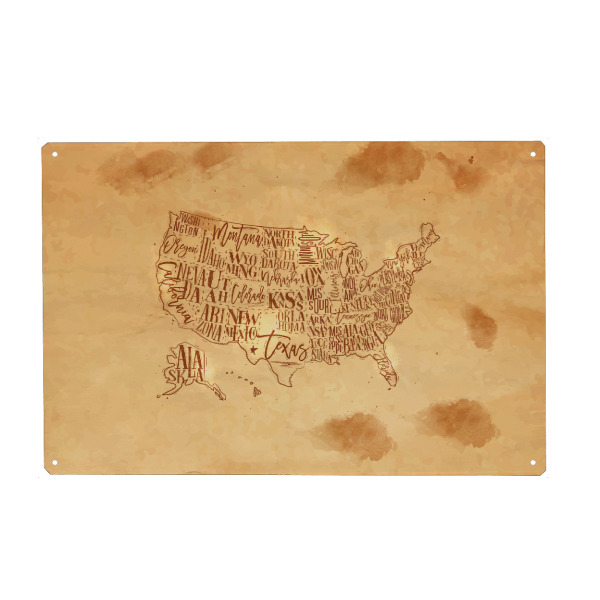 Holzbild "Map USA vintage craft" artboxONE - Kartografie