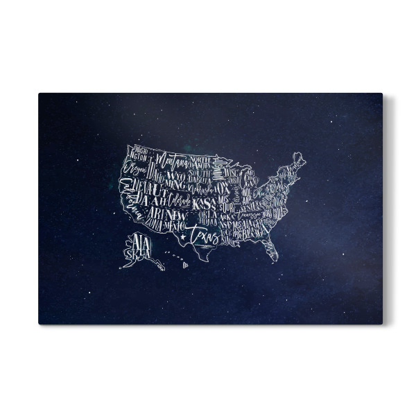 Galerie-Print "Map USA vintage blue" 30x20 cm artboxONE