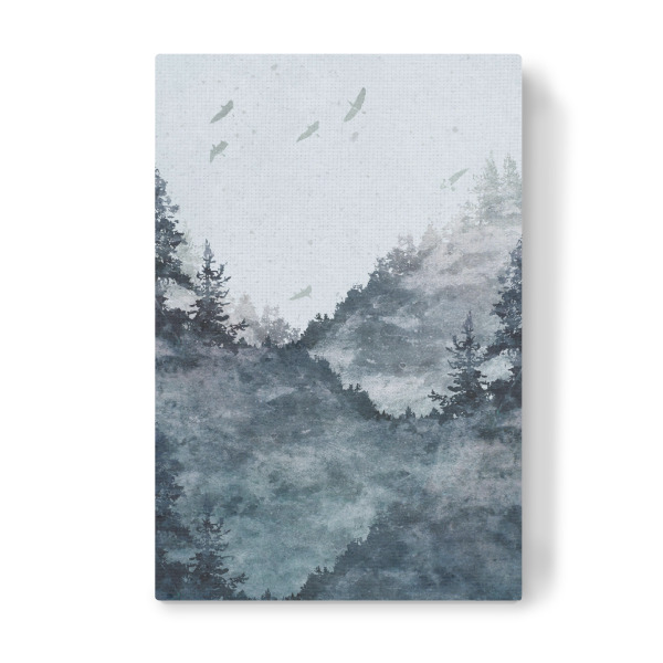 Leinwandbild "Wald Nebel abstrakt" artboxONE - Natur,Abstrakt - Landschaft,Wald,Waldlandschaft,Skandinavien,Vögel,Abstrakt,Wälder,Natur