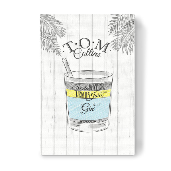 Leinwandbild "Tom Collins cocktail wood" artboxONE - Essen & Trinken / Alkohol