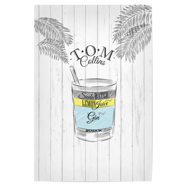 Poster "Tom Collins cocktail wood" artboxONE - Essen & Trinken / Alkohol