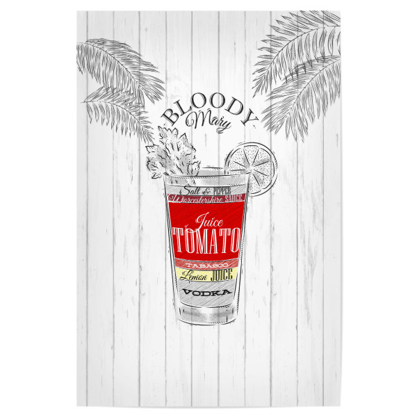 Poster "Bloody mary cocktail wood" artboxONE - Essen & Trinken / Alkohol