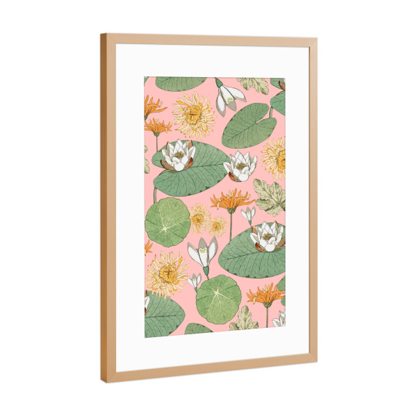 Poster mit Rahmen Kupfer "Vintage Royal Gardens" artboxONE - Floral