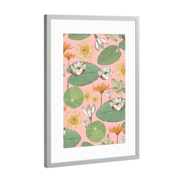 Poster mit Rahmen Silber "Vintage Royal Gardens" artboxONE - Floral