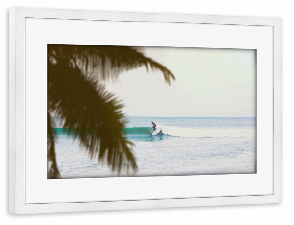 Poster mit Rahmen weiß "Summer Surf" artboxONE - Natur,Reise / Strand und Meer,Sport / Sommerspiele,Städte / Los Angeles