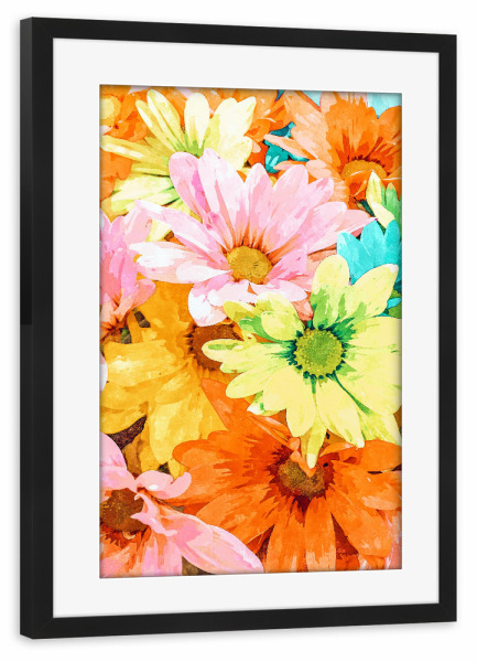 Poster mit Rahmen schwarz "Simone" artboxONE - Floral,Abstrakt