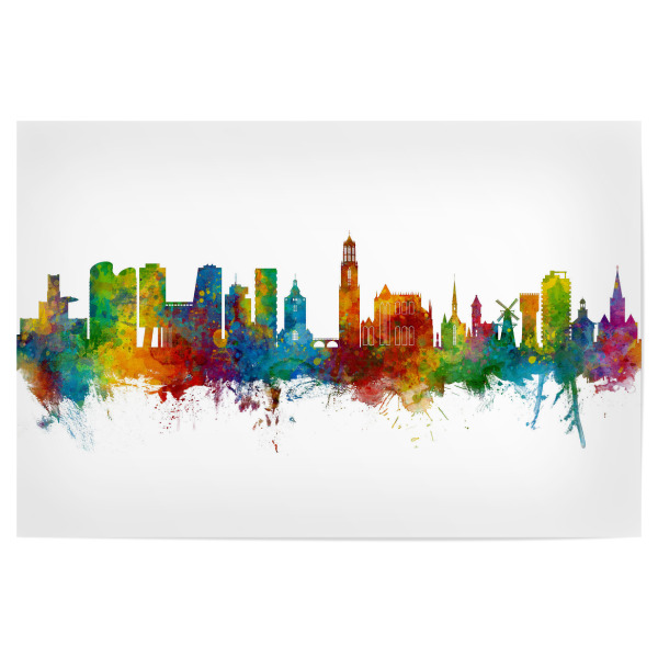 Poster 30x20 cm "Utrecht The Netherlands Skyline" artboxONE - Städte - Utrecht,Netherlands,Skyline,Cityscape,Painting,Watercolour,Stadtbild