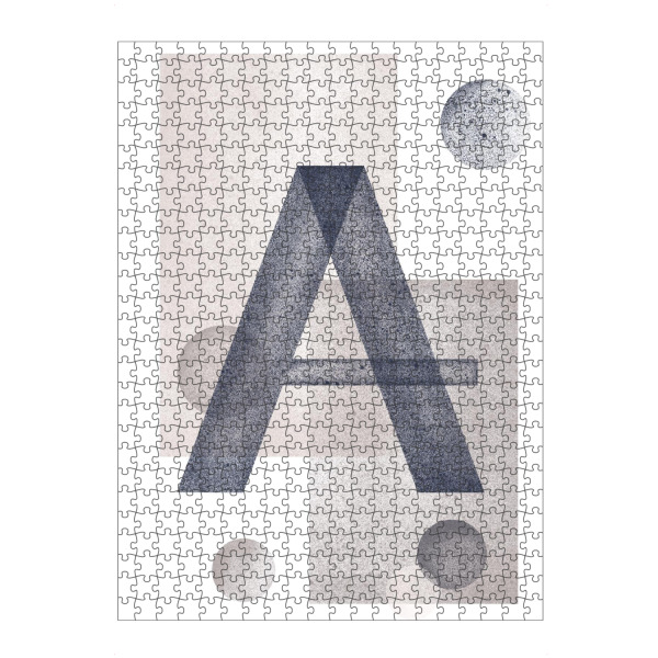 Puzzle Ravensburger "Letter A in Grey" artboxONE - Buchstaben,Buchstaben / A - Letters,Grey,Mild,Scandinavian,Geometry,Circles,Rectangular,Buchstabe-a