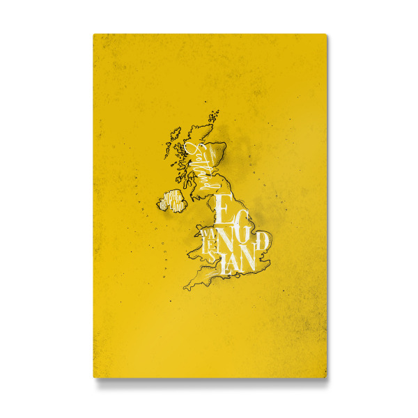 Galerie-Print "Map United Kingdom vintage yellow" 30x20 cm artboxONE