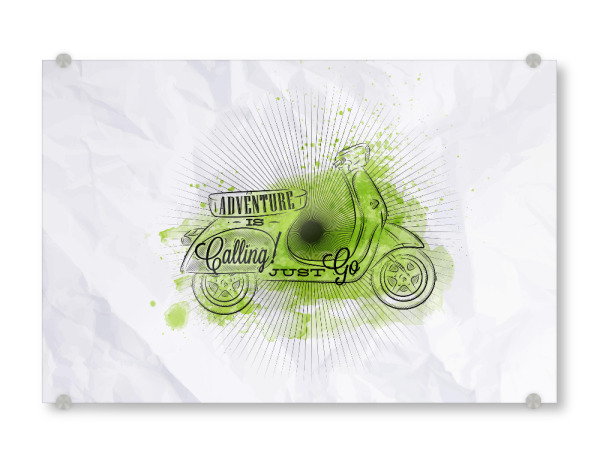 Acrylglasbild "Motorbike vintage green" artboxONE - Reise,Automobile