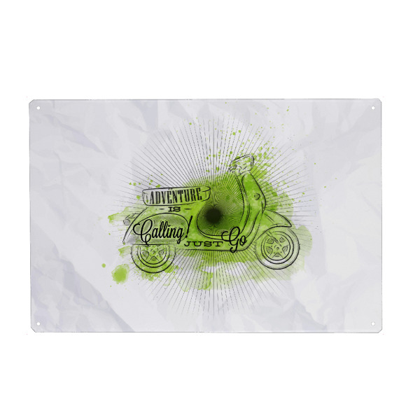 Holzbild "Motorbike vintage green" artboxONE - Reise,Automobile