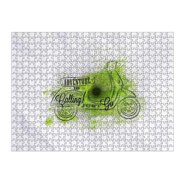 Puzzle Ravensburger "Motorbike vintage green" artboxONE - Reise,Automobile