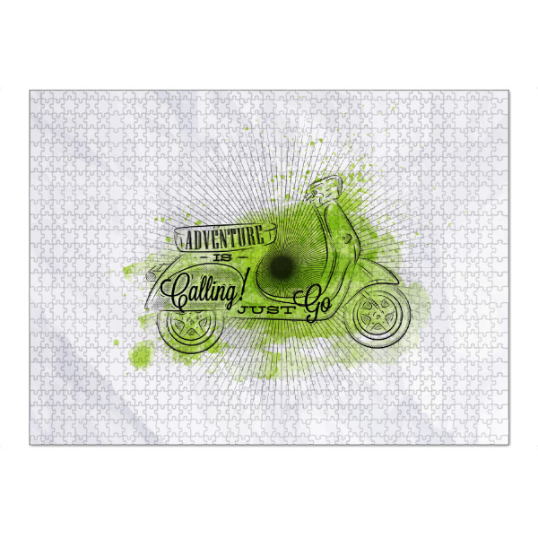 Puzzle Ravensburger "Motorbike vintage green" artboxONE - Reise,Automobile