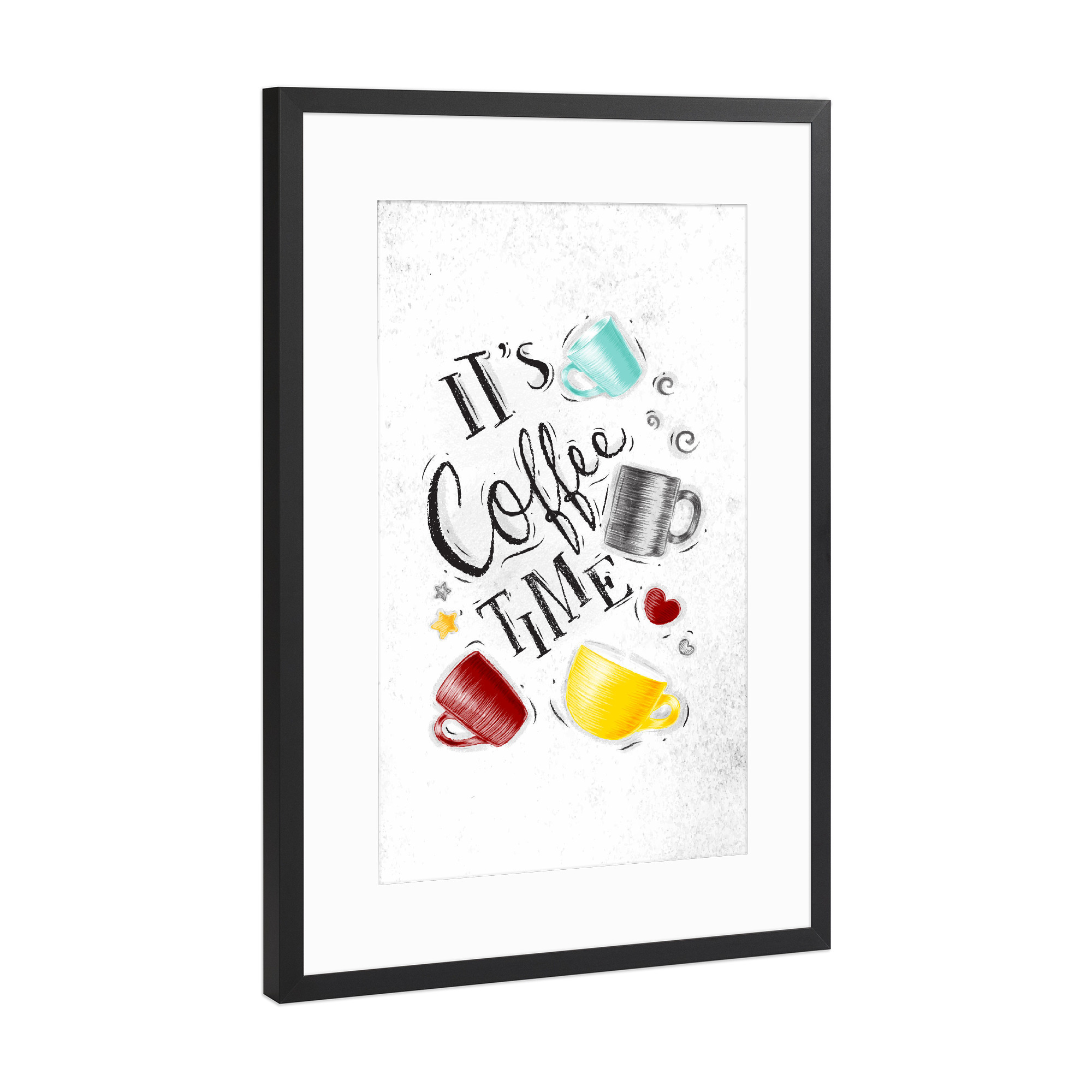 Poster mit Rahmen Schwarz (Metallic) "Coffee time" artboxONE - Essen & Trinken