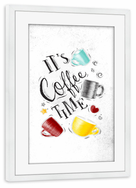 Poster mit Rahmen weiß "Coffee time" artboxONE - Essen & Trinken