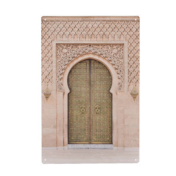 Metall Poster "Boho Dreams" artboxONE - Städte,Architektur - Boho,Morroco,Doors,Pink,Architecture,Blush pink - Blechschild