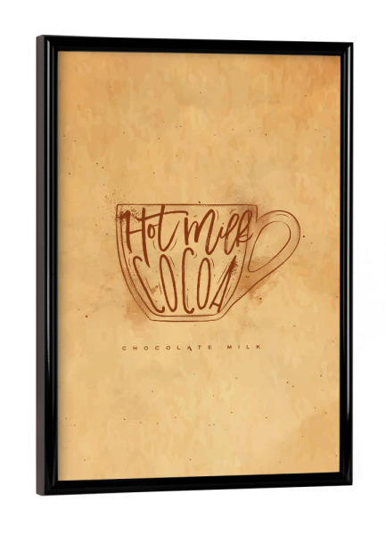 Poster mit schwarzem Rahmen "Chocolate milk cup craft" artboxONE - Essen & Trinken