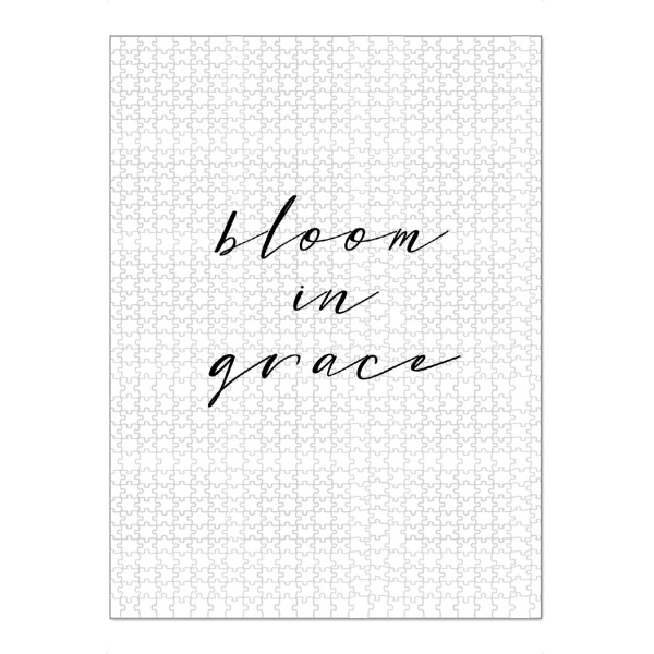 Puzzle Ravensburger "Bloom in Grace" artboxONE - Typografie,Schwarzweiß - Inspiration,Bloom,Grace,Liebe,Frühling,Spring,Love,Motivation
