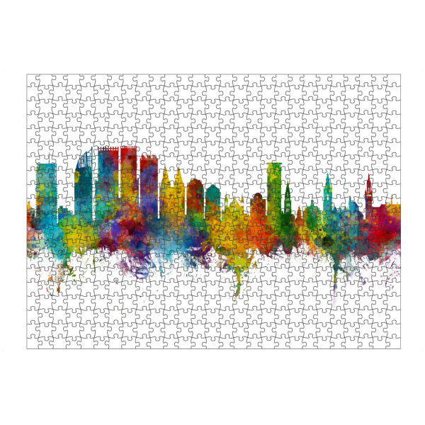 artboxONE Puzzle "The Hague Netherlands Skyline" artboxONE - Städte - The hague,Netherlands,Skyline,Cityscape,Painting,Watercolour,Stadtbild