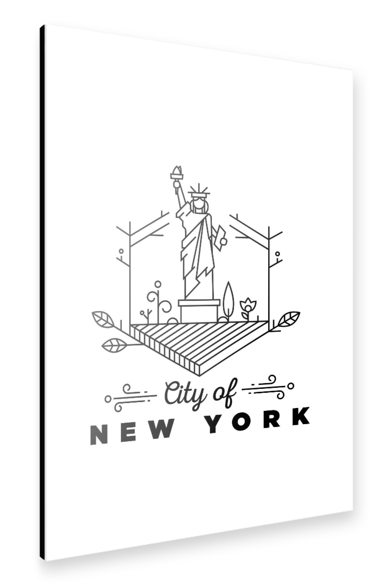Alu-Dibond "New York Monogram Design" 75x50 cm artboxONE