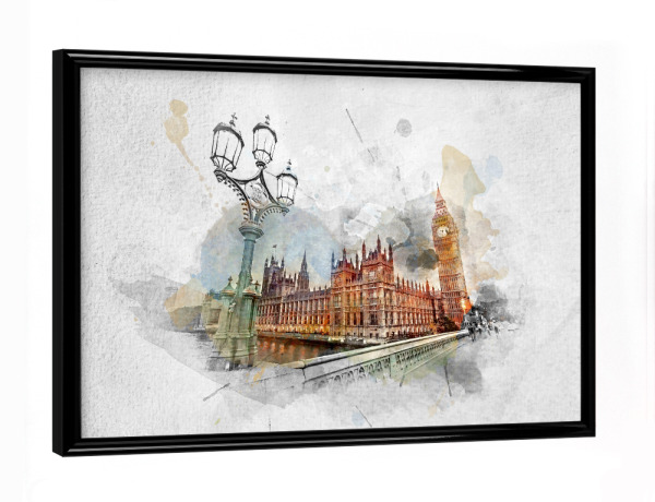 Poster mit schwarzem Rahmen "Painting of Big Ben" artboxONE - Städte / London,Architektur