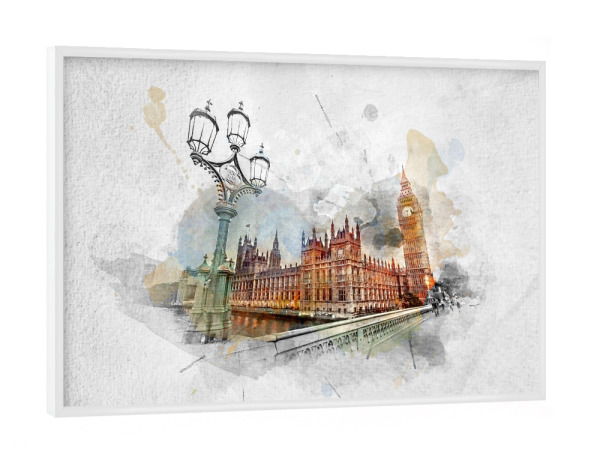 Poster mit weißem Rahmen "Painting of Big Ben" artboxONE - Städte / London,Architektur