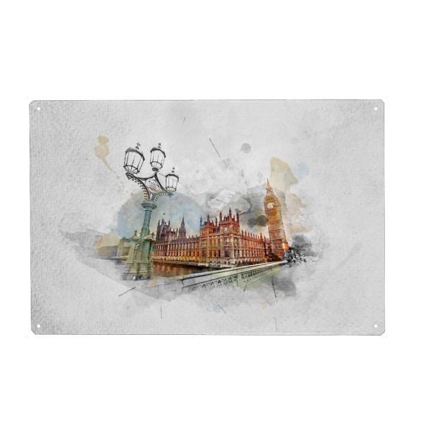 Holzbild "Painting of Big Ben" artboxONE - Städte / London,Architektur