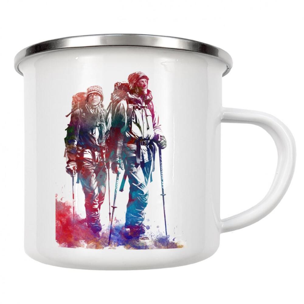 Emaille Tasse "Bergsport Kunst E" artboxONE - Menschen,Sport,Sport / Motivation - Berg,Bergsteiger,Bergsteigen,Sport,Illustration