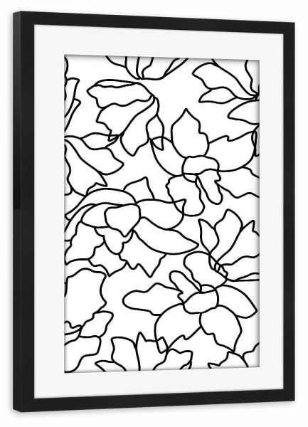 Poster mit Rahmen schwarz "Isla Pattern" artboxONE - Abstrakt,Schwarzweiß