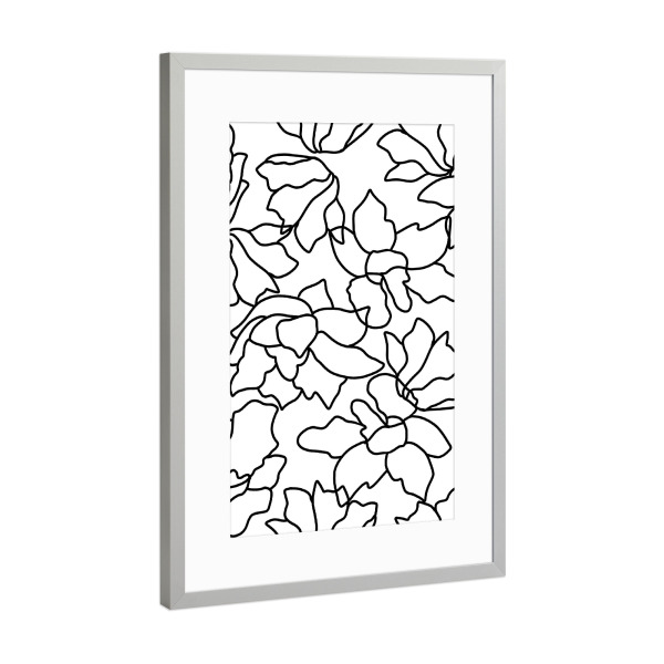 Poster mit Rahmen Silber "Isla Pattern" artboxONE - Abstrakt,Schwarzweiß