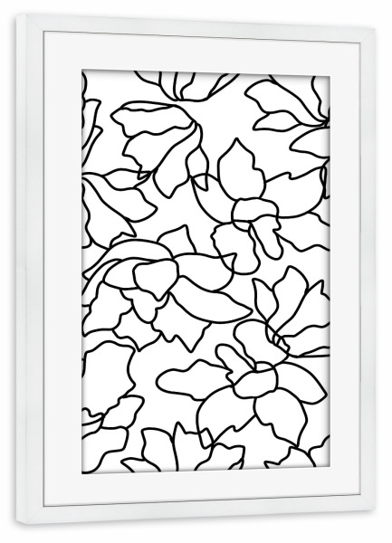 Poster mit Rahmen weiß "Isla Pattern" artboxONE - Abstrakt,Schwarzweiß