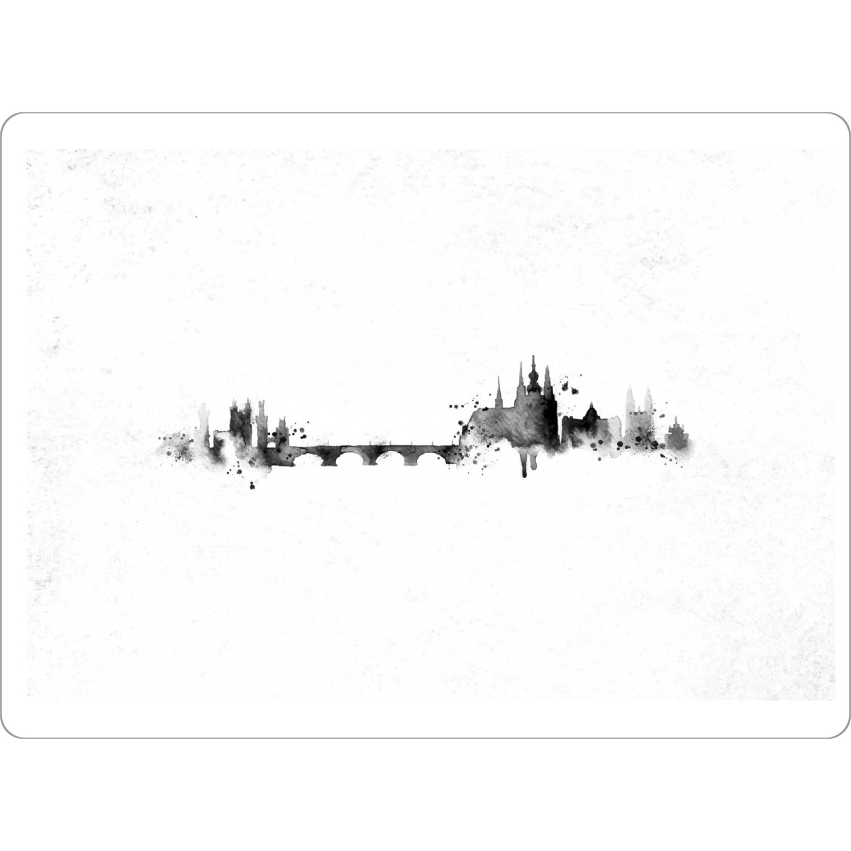 Tischset "Silhouette Prague ink" artboxONE - Städte,Schwarzweiß,Städte / Prag