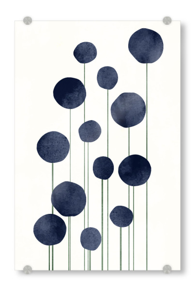 Acrylglasbild "Blue Waterflowers" artboxONE - Abstrakt - Blumen,Abstrakt